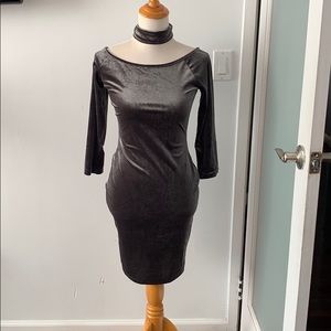 Another story suede Choker dress
